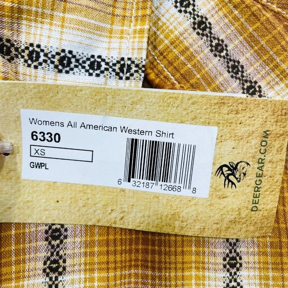 NWT Legendary Stockyards‎ Women's XS All American Western Plaid Shirt NEW - Picture 6 of 8